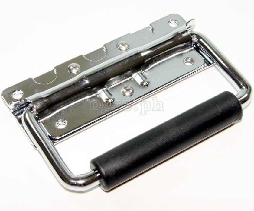 H03P Flight Case Small Surface Handle with Grip, 122 x 86mm Chrome, Set of 2