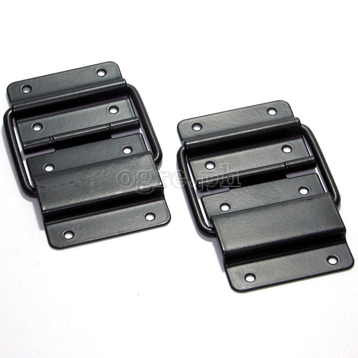 HS01-B Flight Case Small Stop Hinge, 48x87mm, Black, Set of 2