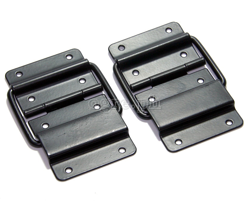 HS01-B Flight Case Small Stop Hinge, 48x87mm, Black, Set of 2