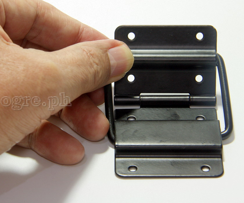 HS01-B Flight Case Small Stop Hinge, 48x87mm, Black, Set of 2