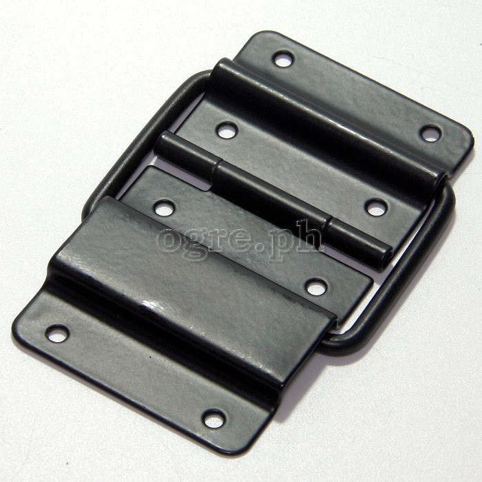 HS01-B Flight Case Small Stop Hinge, 48x87mm, Black, Set of 2