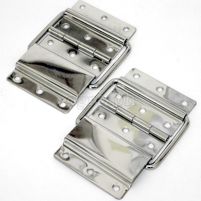 HS05 Flight Case Medium Stop Hinge, 71x110mm, Chrome, Set of 2