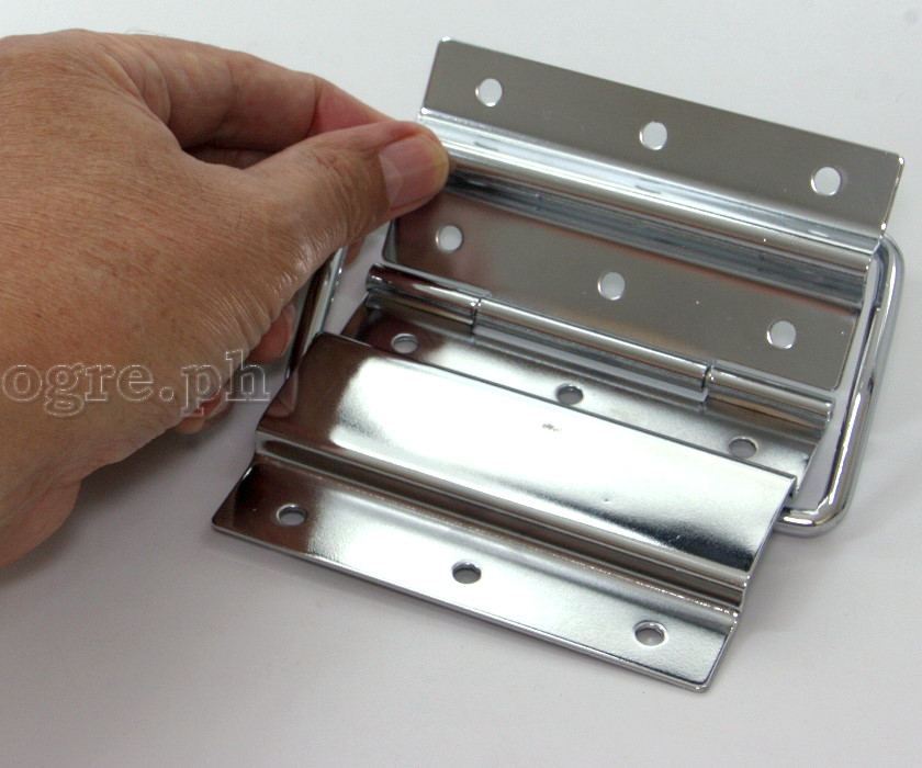 HS05 Flight Case Medium Stop Hinge, 71x110mm, Chrome, Set of 2