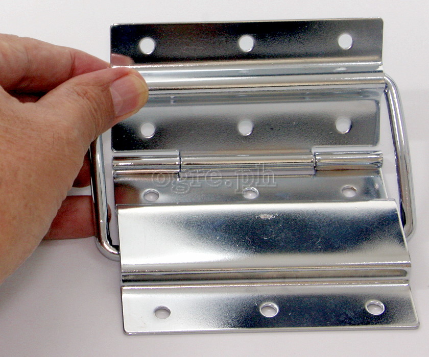 HS05 Flight Case Medium Stop Hinge, 71x110mm, Chrome, Set of 2