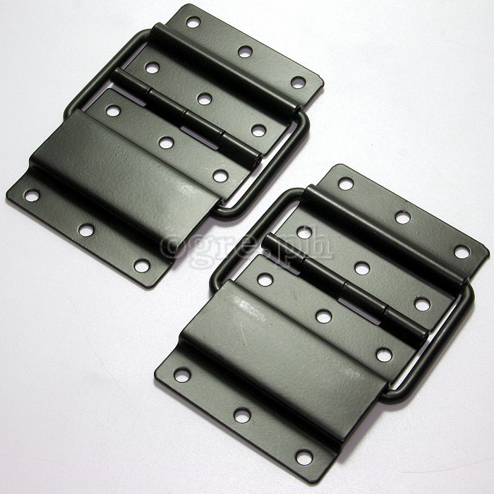 HS05-B Flight Case Medium Stop Hinge, 71x110mm, Black, Set of 2