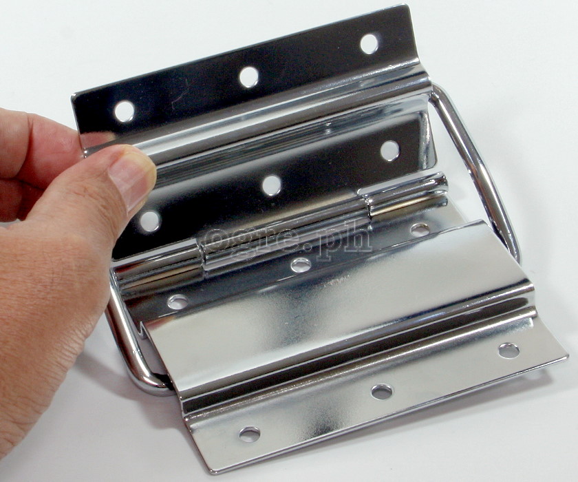 HS06 Flight Case Medium-Large Stop Hinge, 100x129mm, Chrome, Set of 2