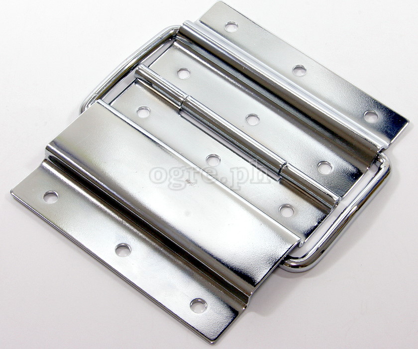 HS06 Flight Case Medium-Large Stop Hinge, 100x129mm, Chrome, Set of 2