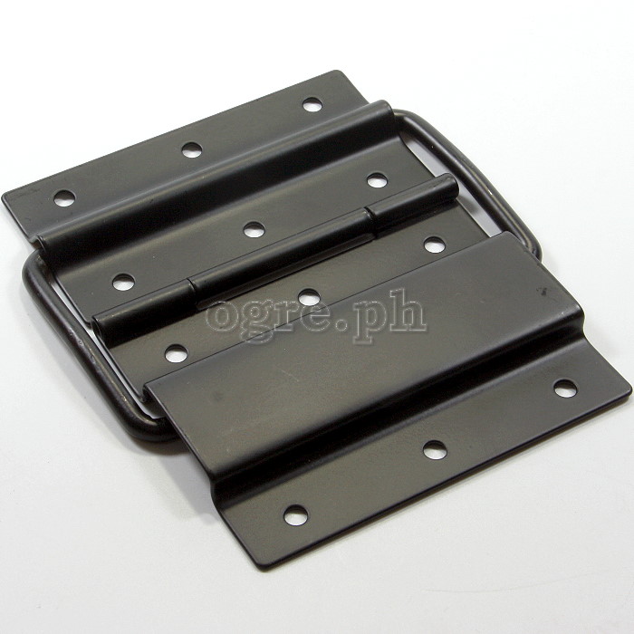 HS06-B Flight Case Medium-Large Stop Hinge, 100x129mm, Black, Set of 2