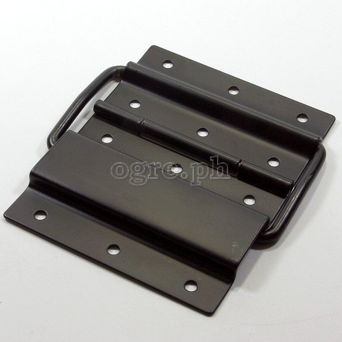 HS06-B Flight Case Medium-Large Stop Hinge, 100x129mm, Black, Set of 2