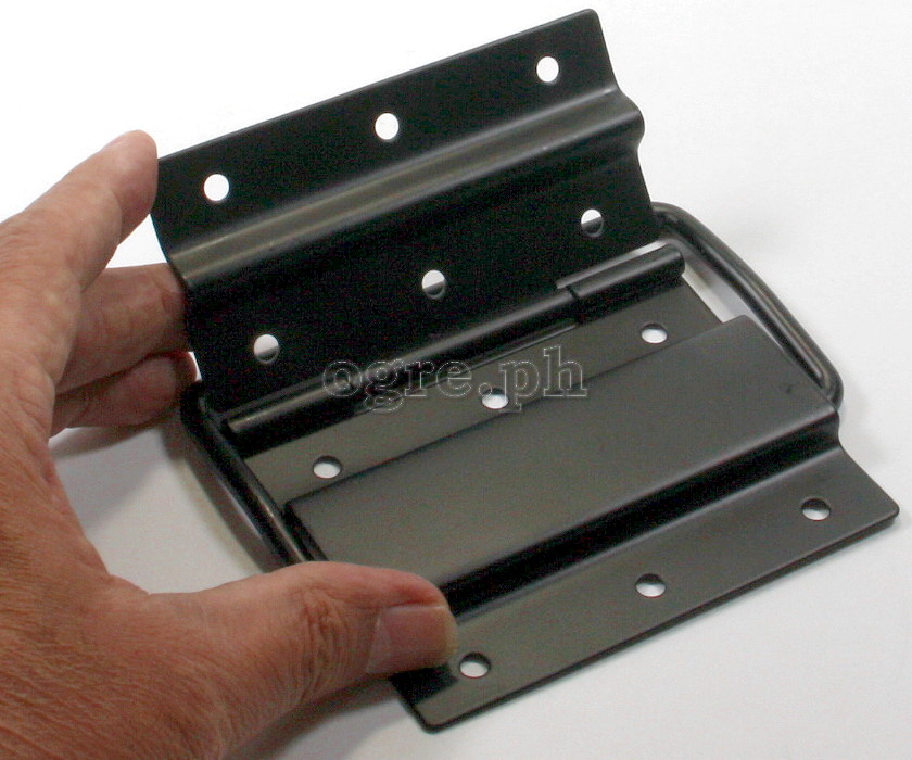HS06-B Flight Case Medium-Large Stop Hinge, 100x129mm, Black, Set of 2