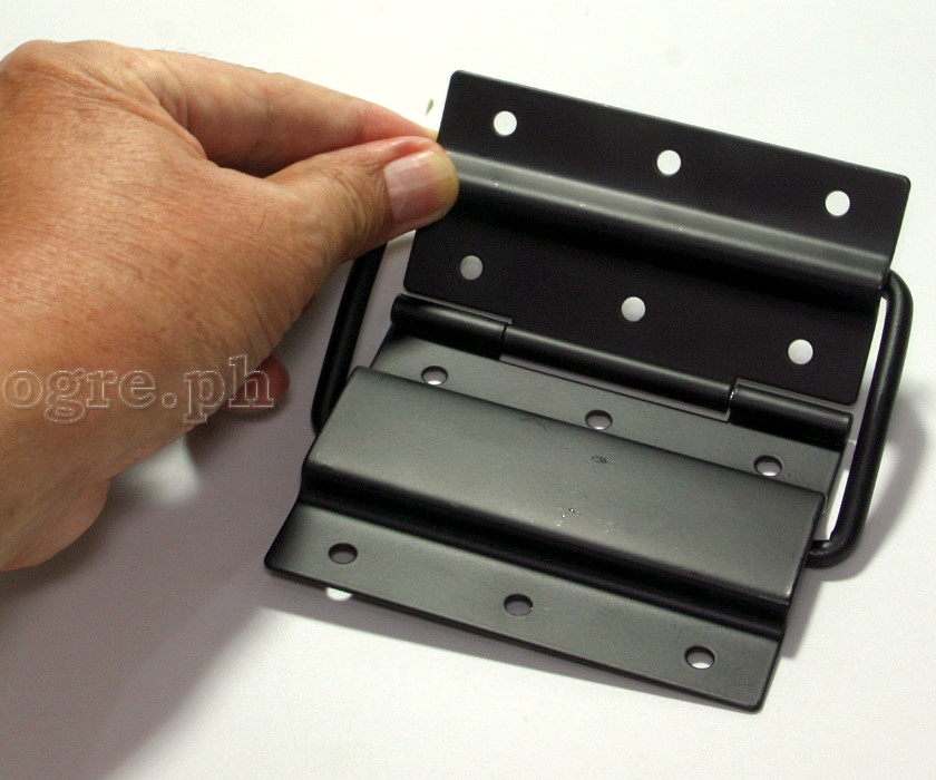HS06-B Flight Case Medium-Large Stop Hinge, 100x129mm, Black, Set of 2