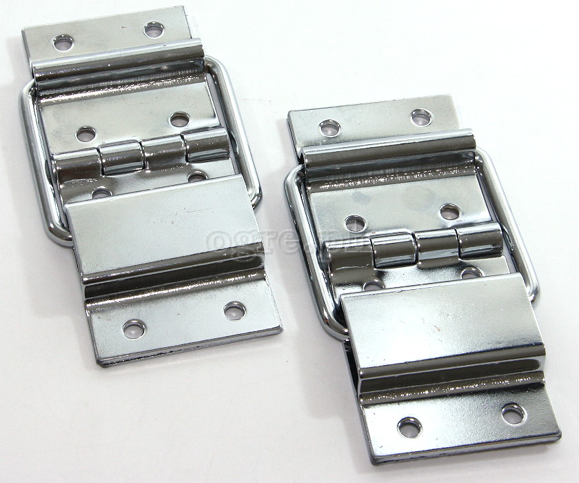 HS08 Flight Case Small Lid Stay Hinge, 40x95mm, Chrome, Set of 2