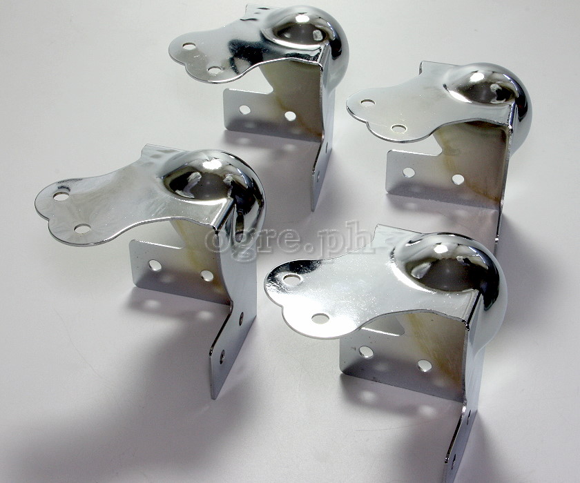 MB01 Flight Case Large Combination Ball Corner / Brace, 6 Holes 70mm, Chrome, Set of 4
