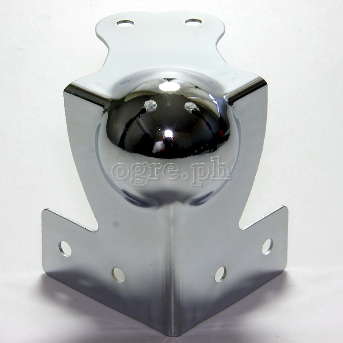 MB01 Flight Case Large Combination Ball Corner / Brace, 6 Holes 70mm, Chrome, Set of 4