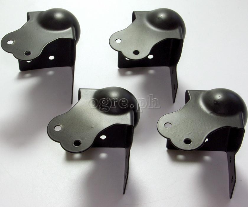 MB01-B Flight Case Large Combination Ball Corner / Brace, 6 Holes 70mm, Black, Set of 4