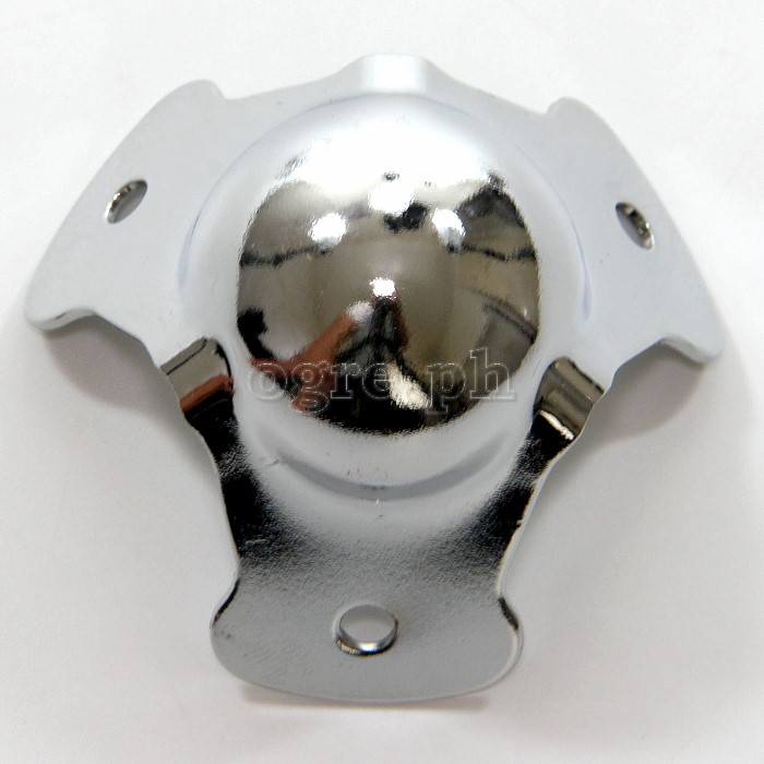 SC02 Flight Case Small Ball Corner, 3 Holes, 55*45mm, Chrome, Set of 4