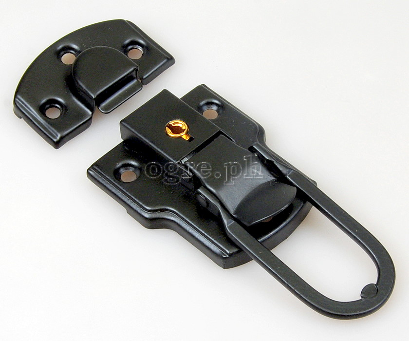 TL01-LB Flight Case Large Drawbolt Closure Latch, Key Lockable 90 x 50mm Black