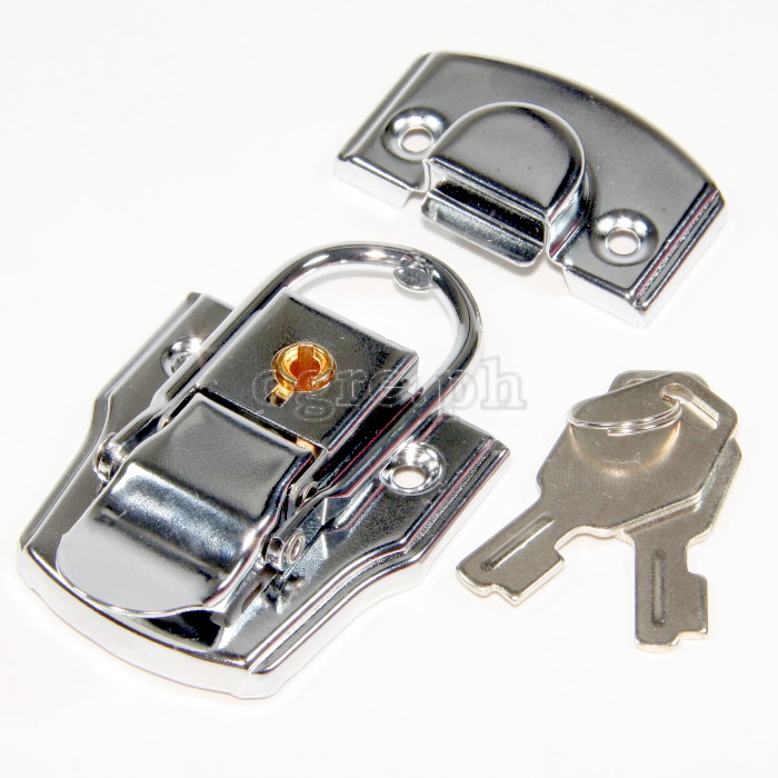 TL02-L Flight Case Medium Drawbolt Closure Latch, Key Lockable 75 x 45mm