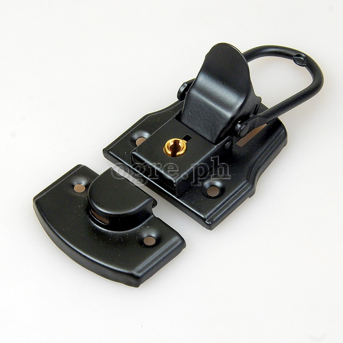 TL02-LB Flight Case Medium Drawbolt Closure Latch, Key Lockable 75 x 45mm Black