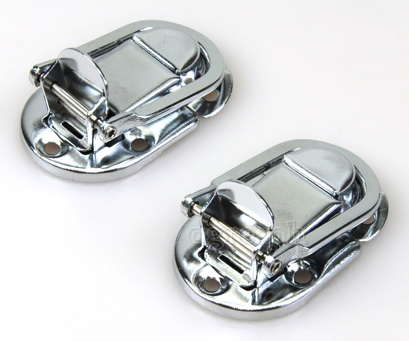 TL03 Flight Case Small Drawbolt Closure Latch, 58 x 34mm, Chrome, Set of 2