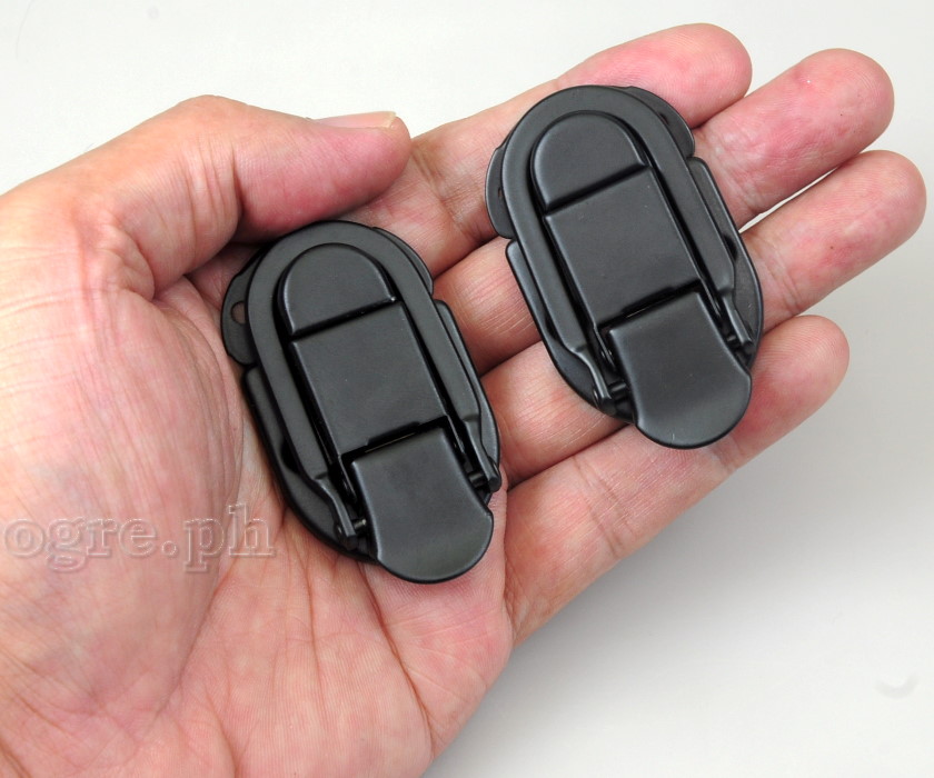 TL03-B Flight Case Small Drawbolt Closure Latch, 58 x 34mm, Black, Set of 2