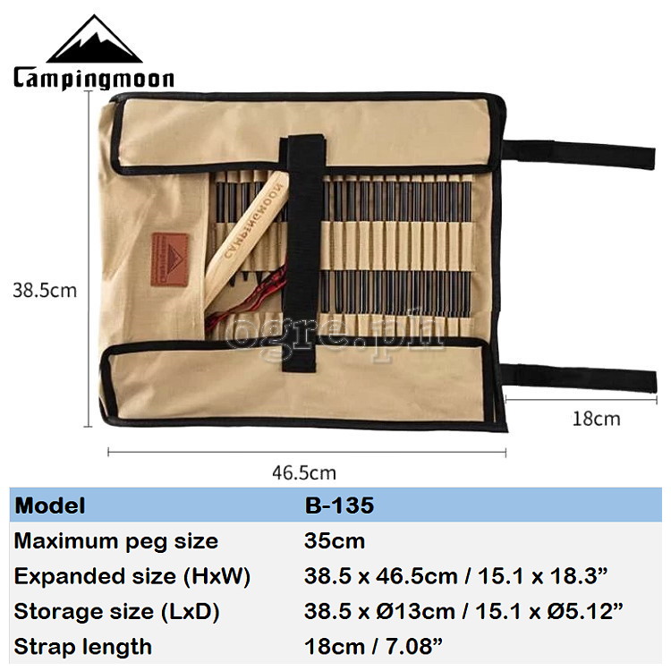B-135 Heavy Duty Foldable Tent Pegs Storage Bag (38.5 x 46.5cm)