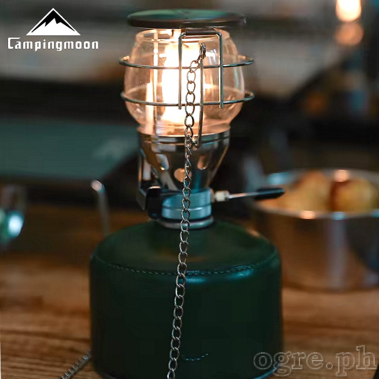 T-4 Portable Butane Gas Hanging Lantern with Glass Shade and Stainless Steel Grille