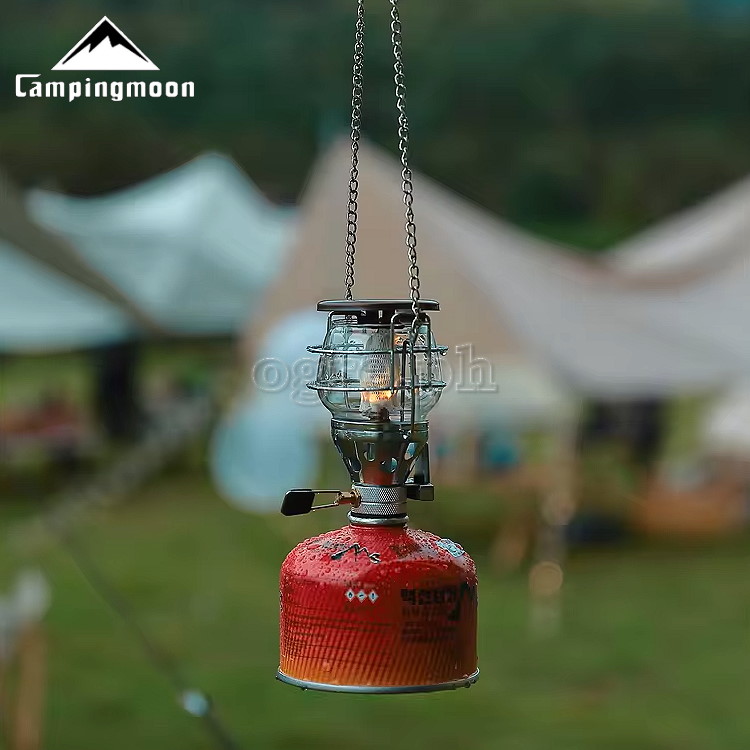 T-4 Portable Butane Gas Hanging Lantern with Glass Shade and Stainless Steel Grille