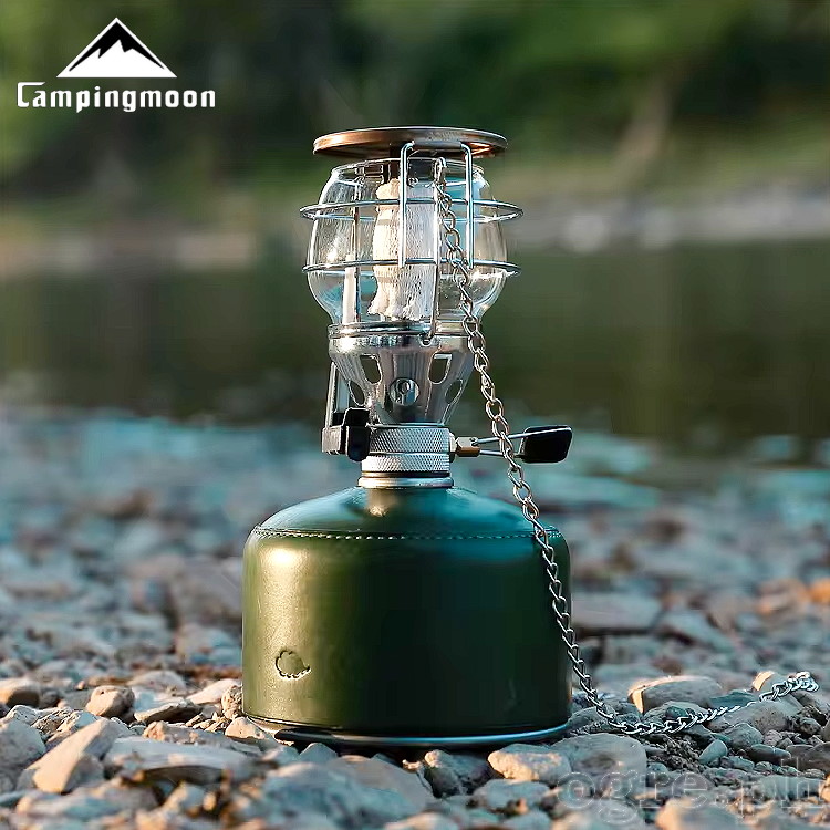 T-4 Portable Butane Gas Hanging Lantern with Glass Shade and Stainless Steel Grille