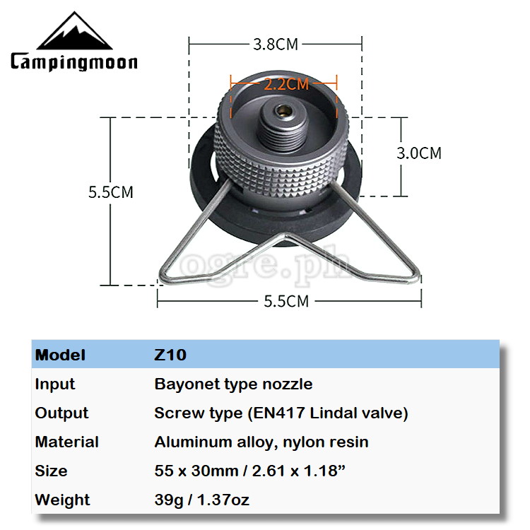 Z10 Butane Tank Nozzle Adapter with Safety Stand