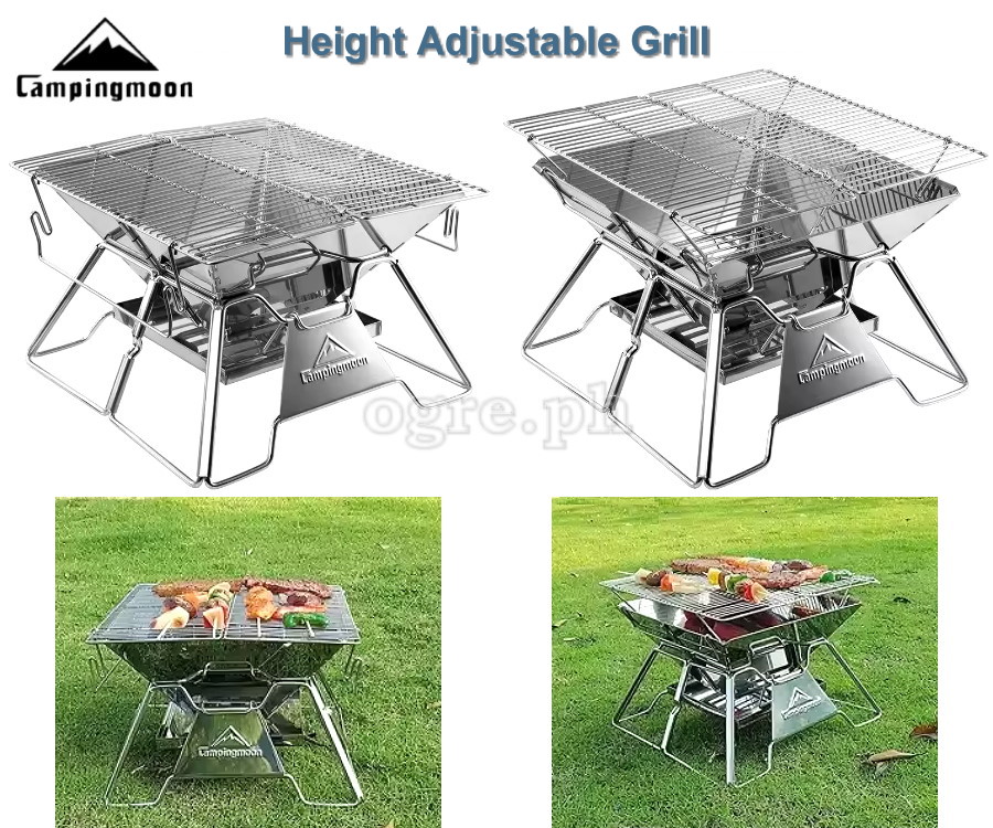 MT-2 Portable Stainless Steel Camping Grill / Stove / Fire Pit (34x35x26cm)