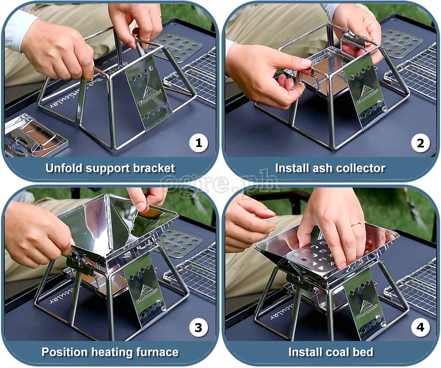 X-MINI Portable Stainless Steel Mini Camping Grill Stand (19*19*19cm)