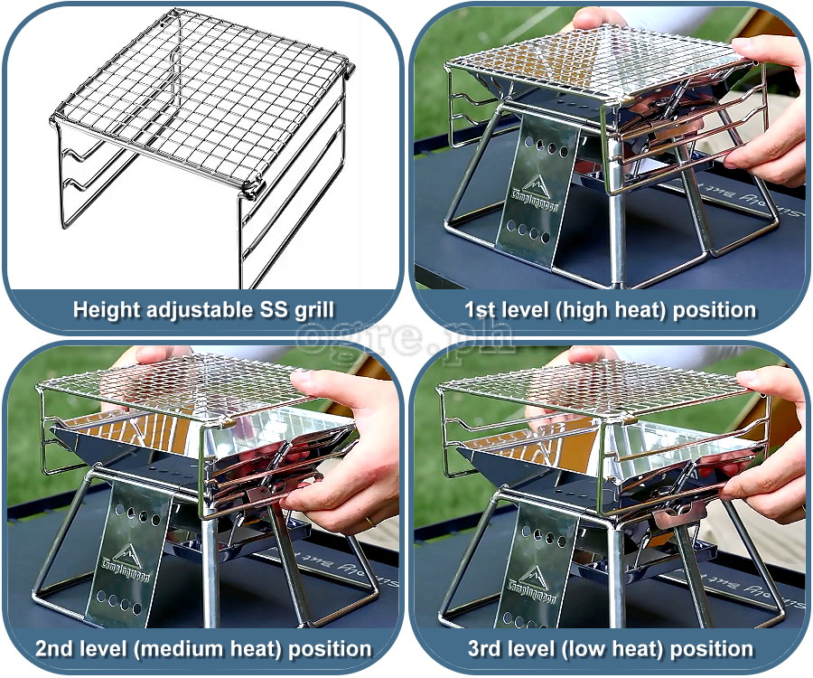 X-MINI Portable Stainless Steel Mini Camping Grill Stand (19*19*19cm)