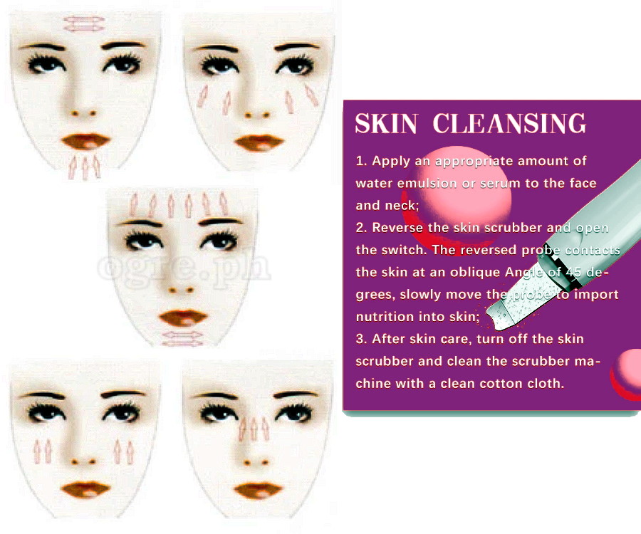 W-1188 Cordless Ultrasonic Facial Skin Scrubber USB-Rechargeable