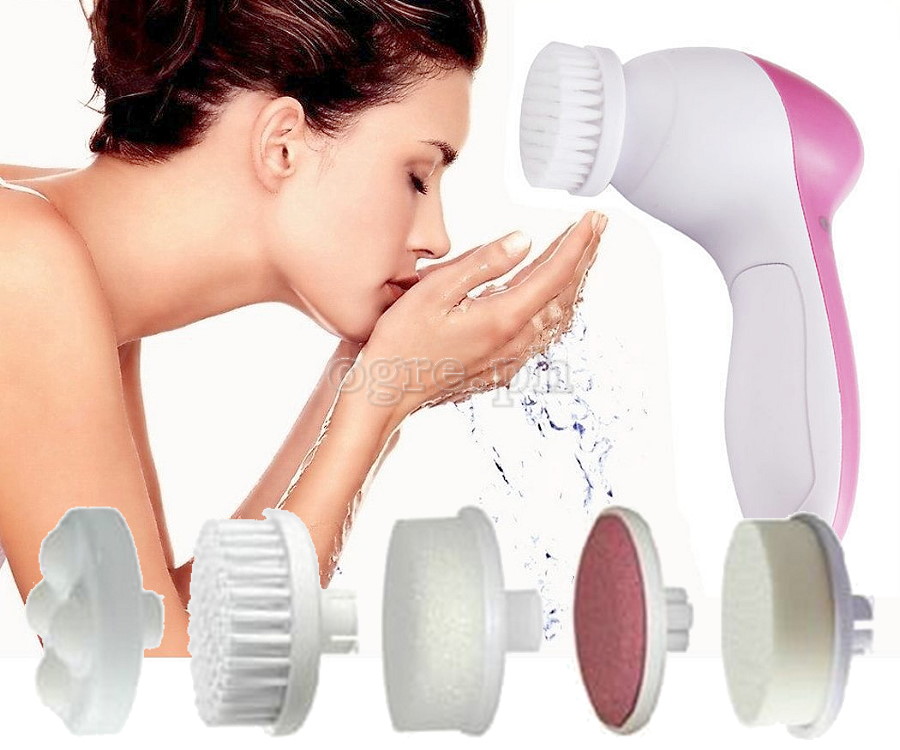 W-1306 5-in-1 Facial Cleansing Brush Set Battery-Powered