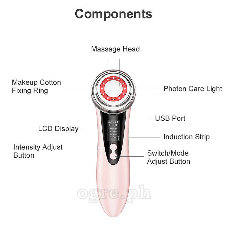 W-618 Cordless Photon Facial Massager USB-Rechargeable