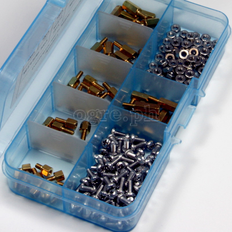HW040-M2.5 PCB / Motherboard Brass M-F Standoff Spacer Kit ~ 180pcs M2.5 Mix