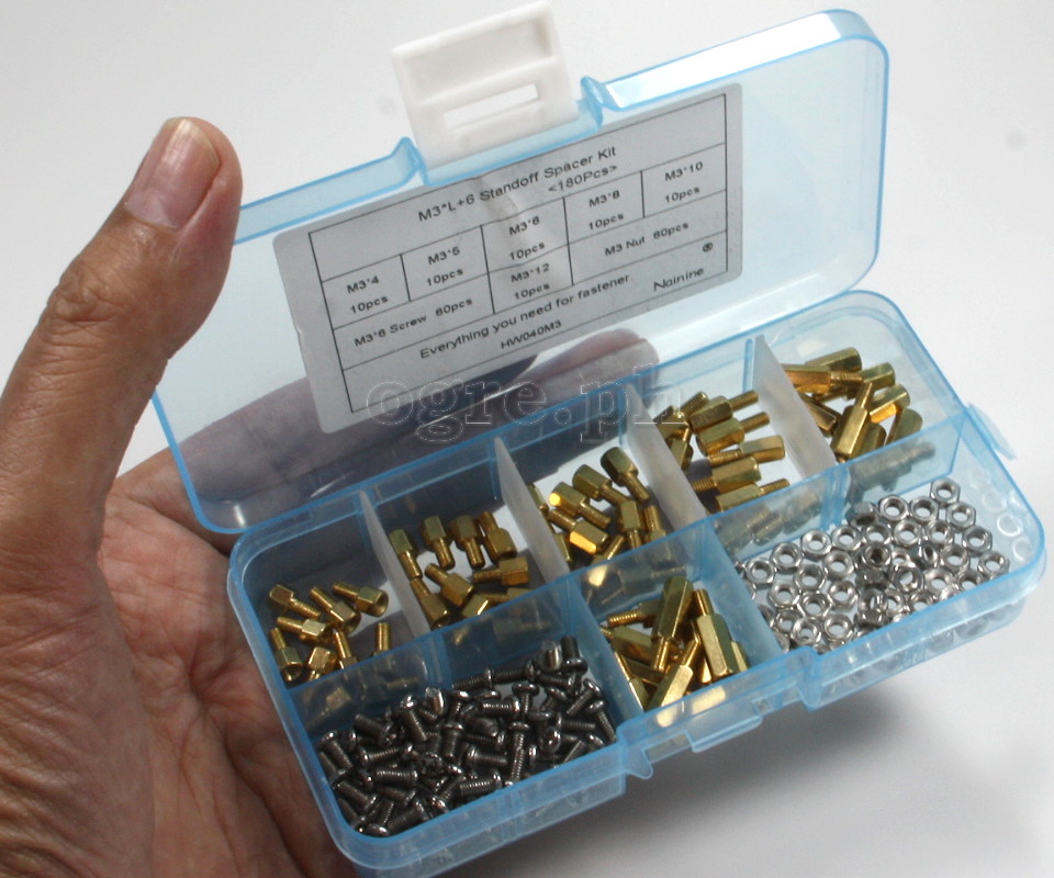 HW040-M3 PCB / Motherboard Brass M-F Standoff Spacer Kit ~ 180pcs M3 Mix