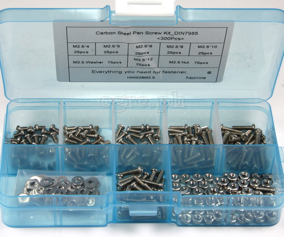 HW028-M2.5 Nickel Plated Pan Head Philips Screws Kit M2.5 Mix