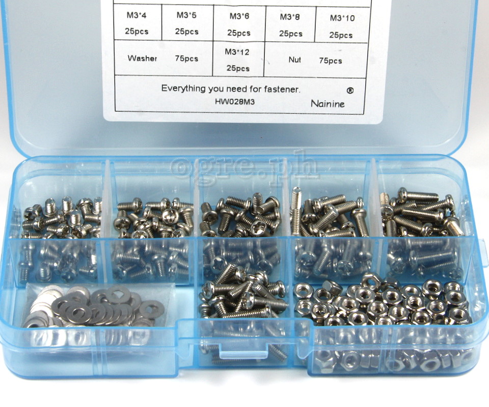 HW028-M3 Nickel Plated Pan Head Philips Screws Kit M3 Mix