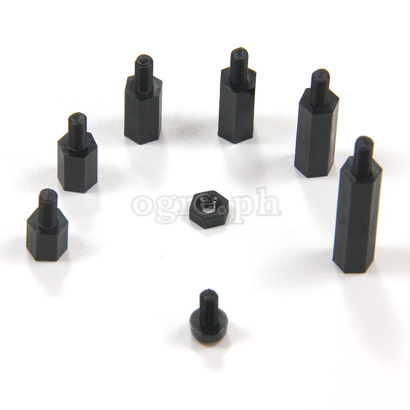 NL16-M3 PCB / Motherboard Black Nylon M-F Standoff Spacer Kit ~ 180pcs M3 Mix