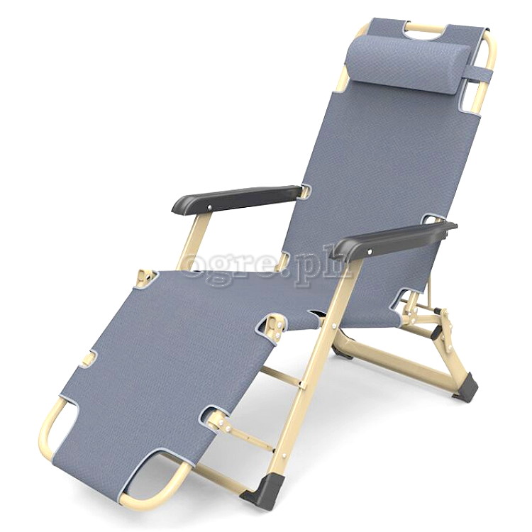 FRC-001A Fully Adjustable Collapsible Reclining Chair with Padded Headrest 178x66x32cm
