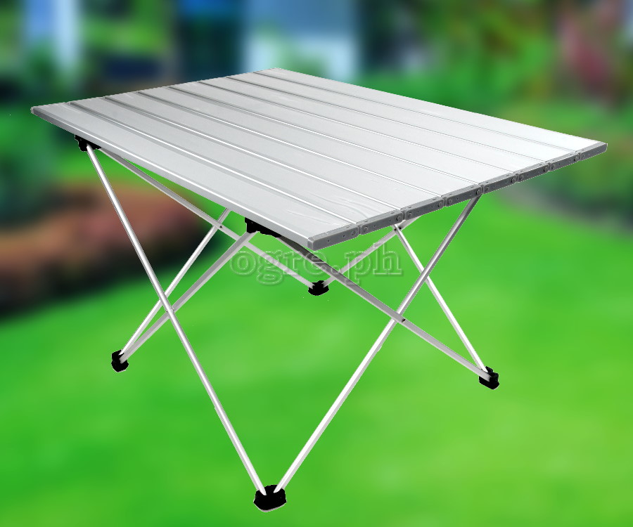 FS-AFTL01 All Aluminum Folding Mini Table Anodized Silver Top (68x46x41cm)