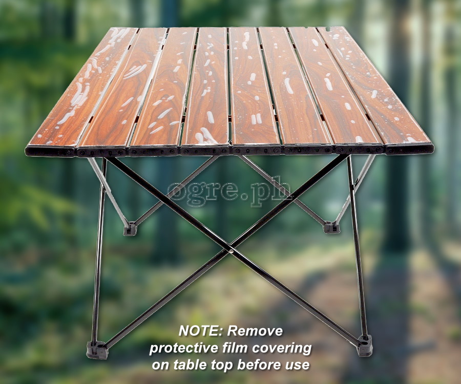 FS-AFTL02 All Aluminum Folding Mini Table Wood Grain Top (68x46x41cm)