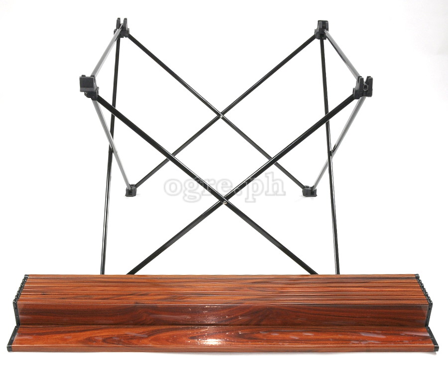FS-AFTL02 All Aluminum Folding Mini Table Wood Grain Top (68x46x41cm)