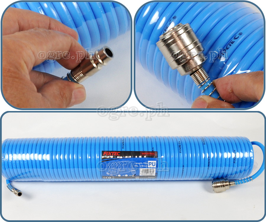FAH0015 15m Industrial Air Hose with Quick-Release Fittings