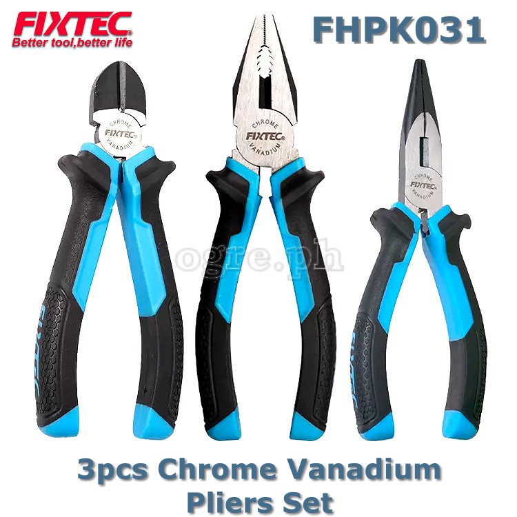 FHPK031 3pcs Industrial Chrome Vanadium Pliers Set