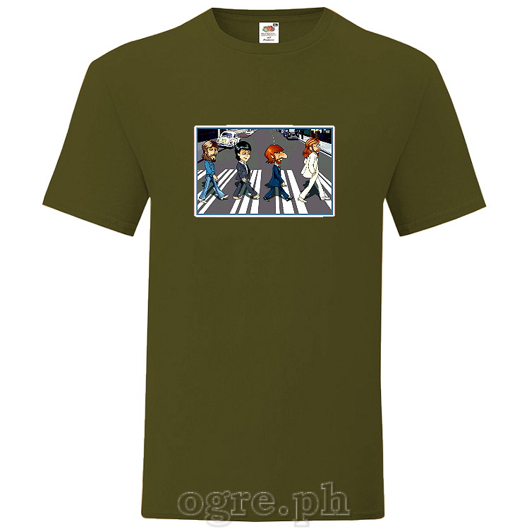 CAC-BTL1 Celebrity Artists Caricature on Soft Premium 100% Cotton Tee  ~ The Beatles Abbey Road