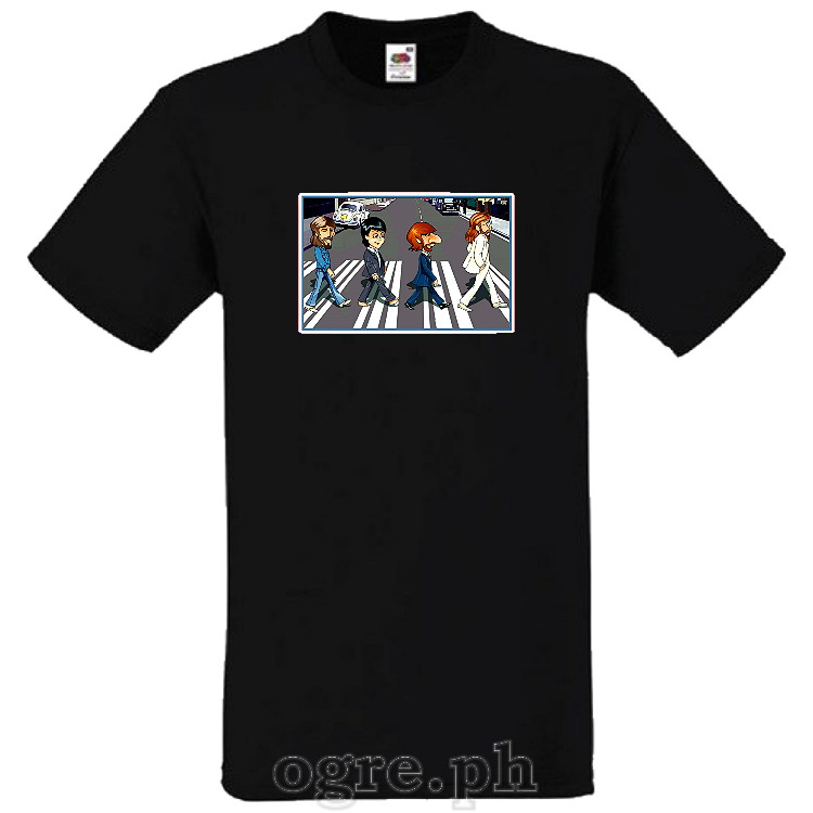 CAC-BTL1 Celebrity Artists Caricature on Soft Premium 100% Cotton Tee  ~ The Beatles Abbey Road