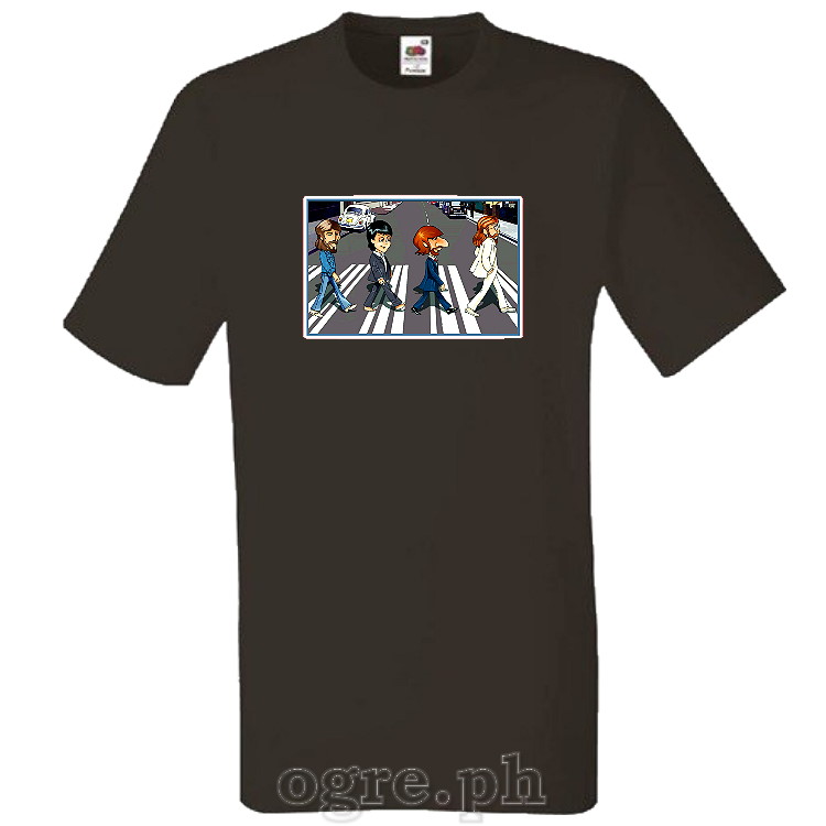 CAC-BTL1 Celebrity Artists Caricature on Soft Premium 100% Cotton Tee  ~ The Beatles Abbey Road